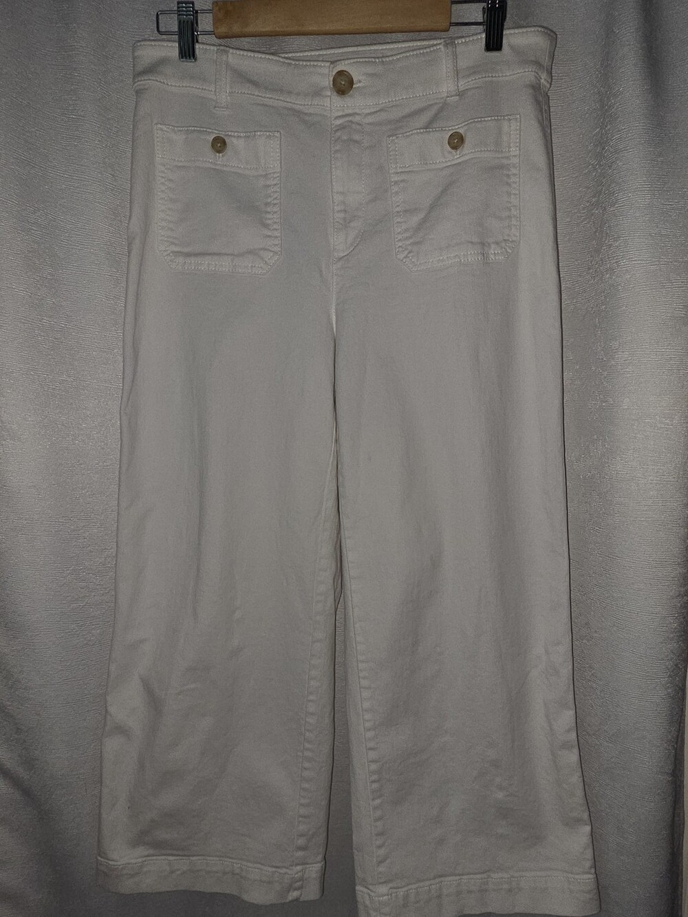 LOFT- Women's White Wide-Leg Pull-On Pants